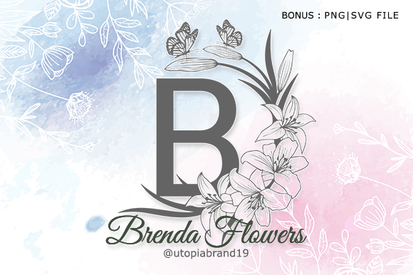 Brenda Flowers Monogram: Elegant Decorative Font for Crafters
