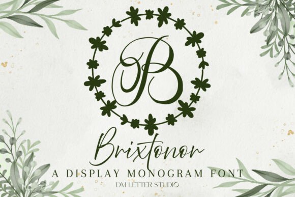 Brixtonor Monogram Font for Handmade Labels and Shop Branding