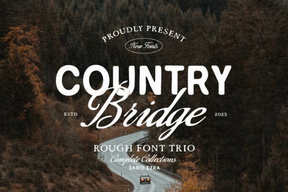 Country Bridge Trio: A Vintage Sans Serif Font Collection