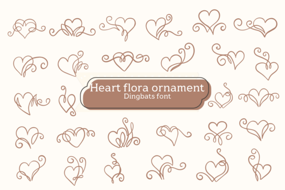 Heart Flora Ornament Font: Elegant Dingbats for Web Design