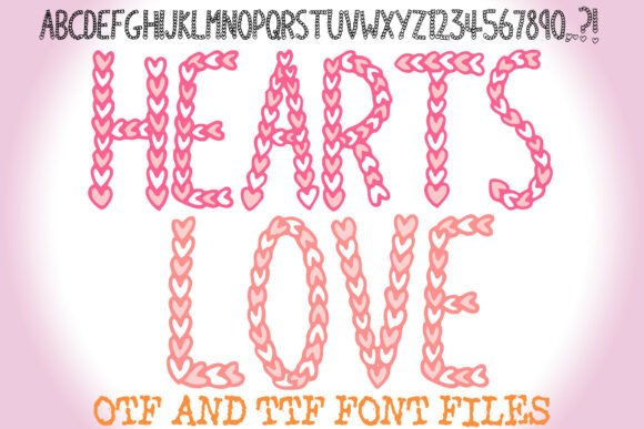 Hearts Love Font: Romantic Typeface for Handmade Products