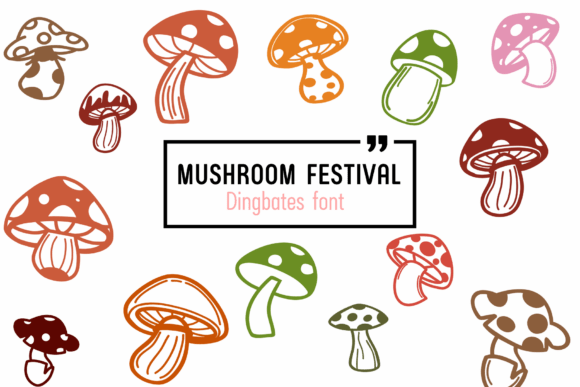 Mushroom Festival: A Sketched Dingbats Font for Campaign Designers
